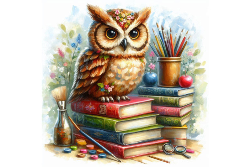 owl-bird-with-school-books