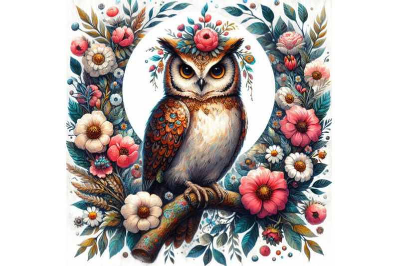 owl-with-flowers