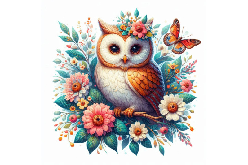 owl-with-flowers