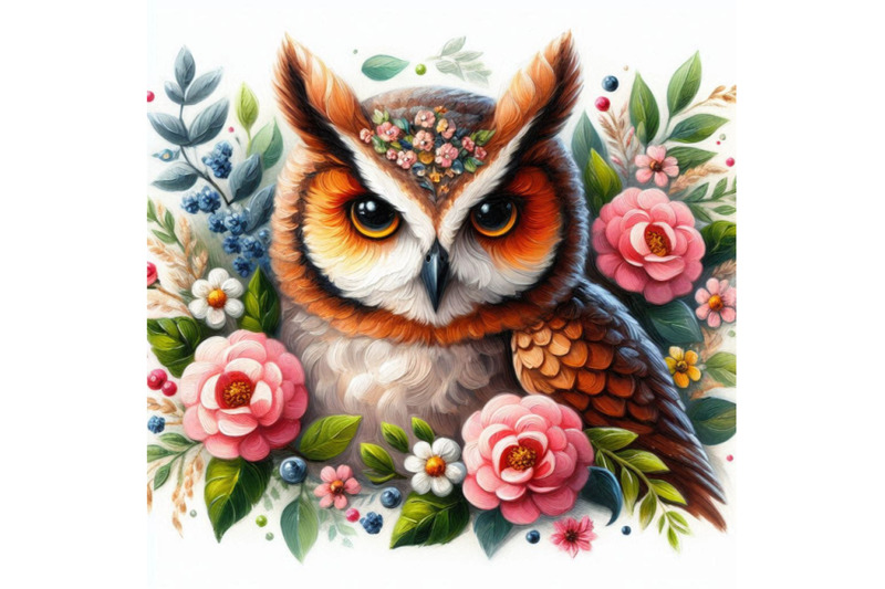 owl-with-flowers