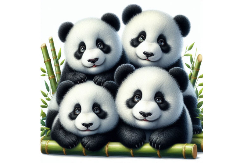 pandas-asia-cute-panda-family-and-bamboo