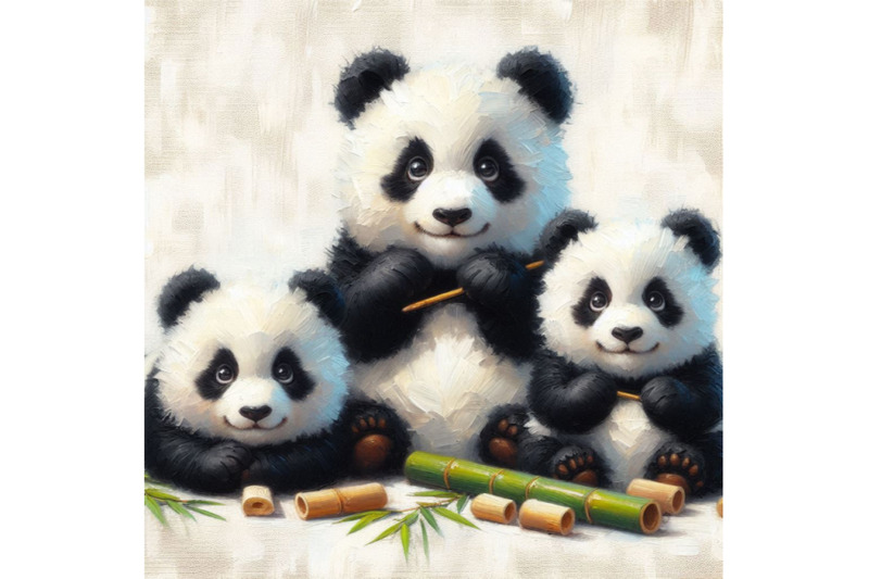 pandas-asia-cute-panda-family-and-bamboo