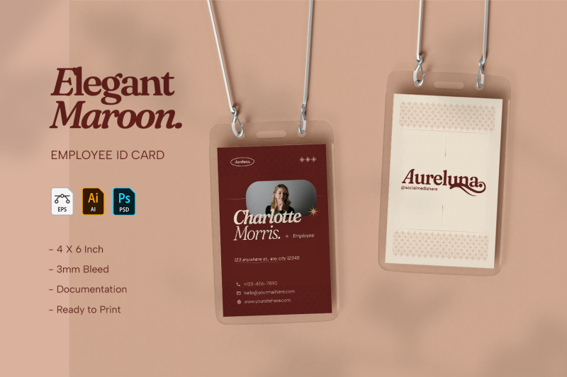 elegant-maroon-id-card