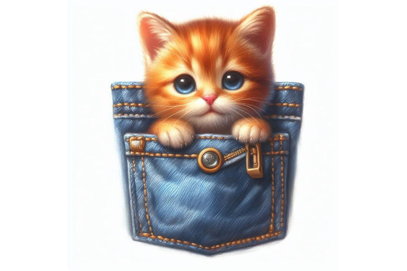 a-cute-orange-cat-in-a-pocket