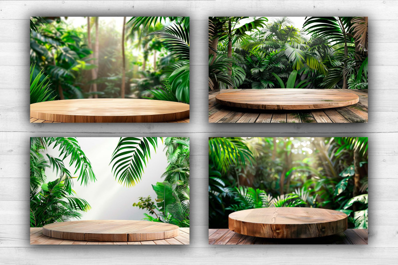 jungle-and-wooden-podium-mockups-photo-backgrounds