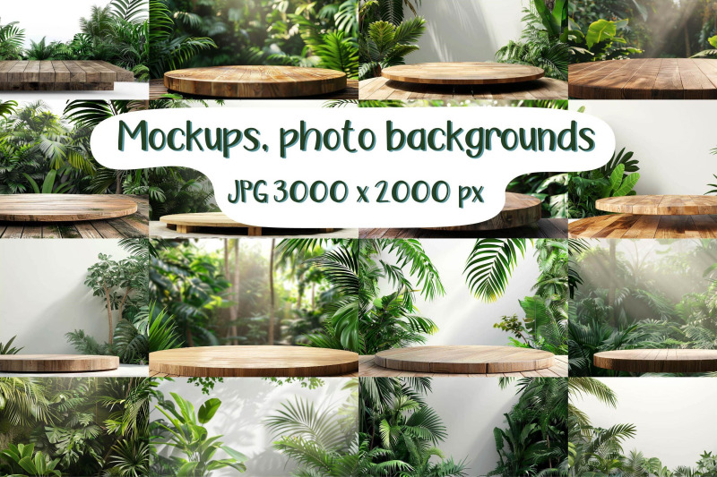 jungle-and-wooden-podium-mockups-photo-backgrounds