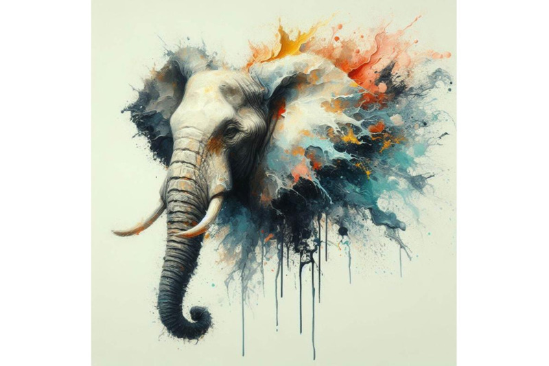 abstract-splash-art-poster-of-elephant-hea