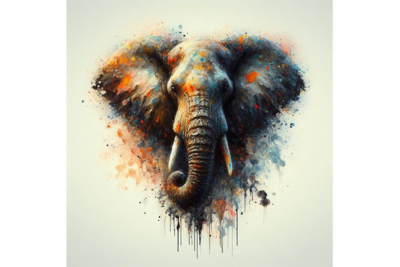 abstract-splash-art-poster-of-elephant-hea