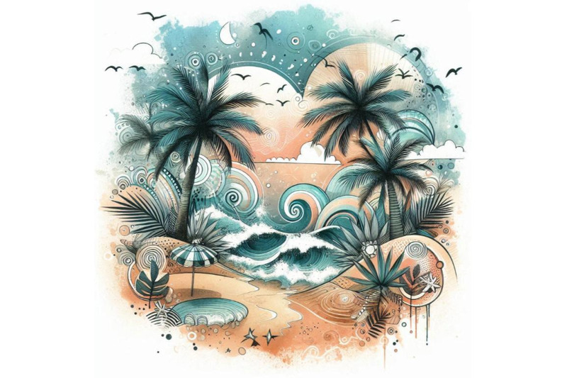 abstract-summer-beach-background-art-illustr