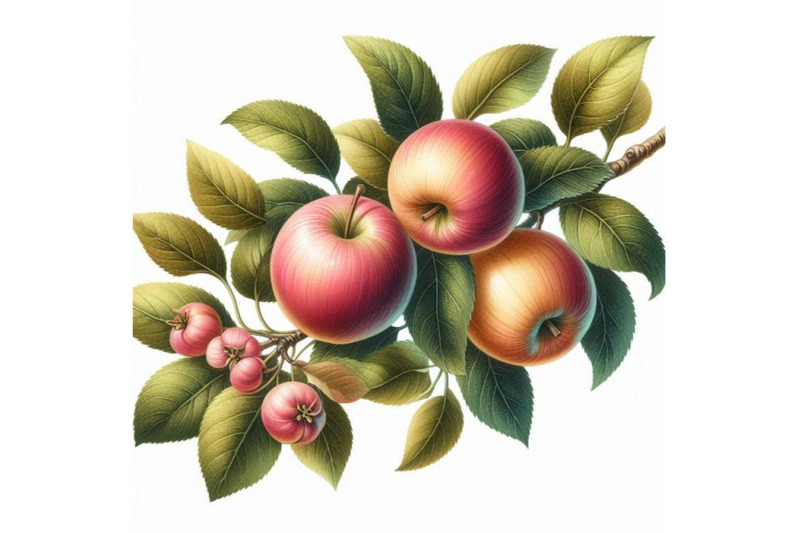 apple-branch-with-leaves-and-fruits-in-waterc