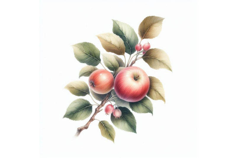 apple-branch-with-leaves-and-fruits-in-waterc