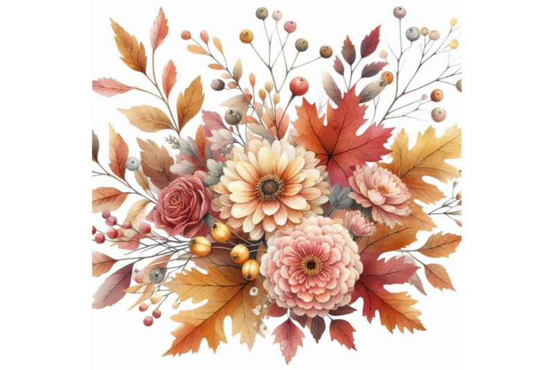 autumn-watercolor-floral-arrange