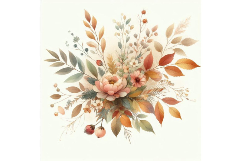 autumn-watercolor-floral-arrange