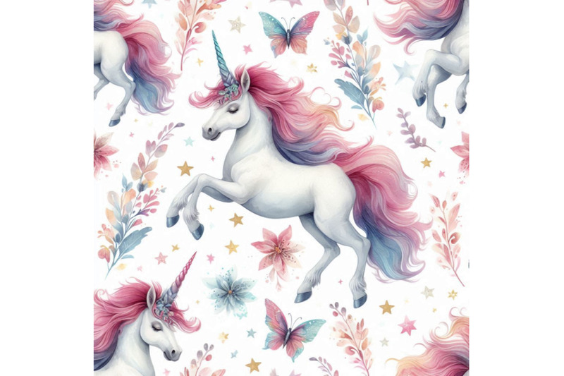 watercolor-unicorn-seamless-pattern