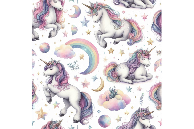 watercolor-unicorn-seamless-pattern