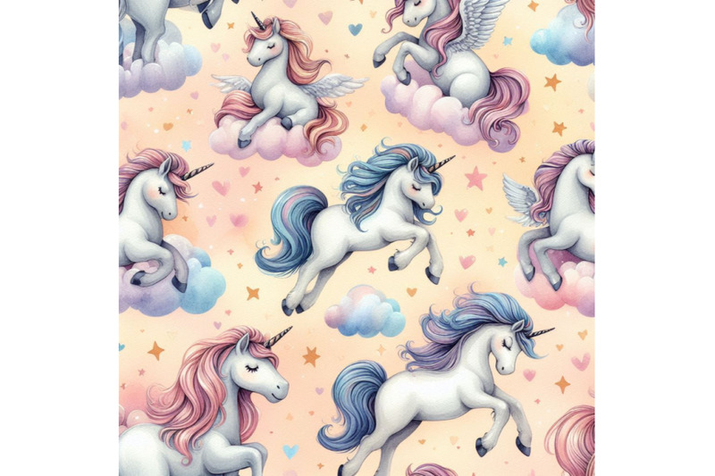 watercolor-unicorn-seamless-pattern