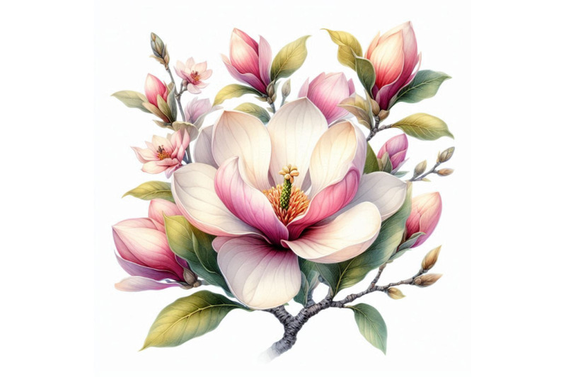 watercolor-with-magnolia-flower