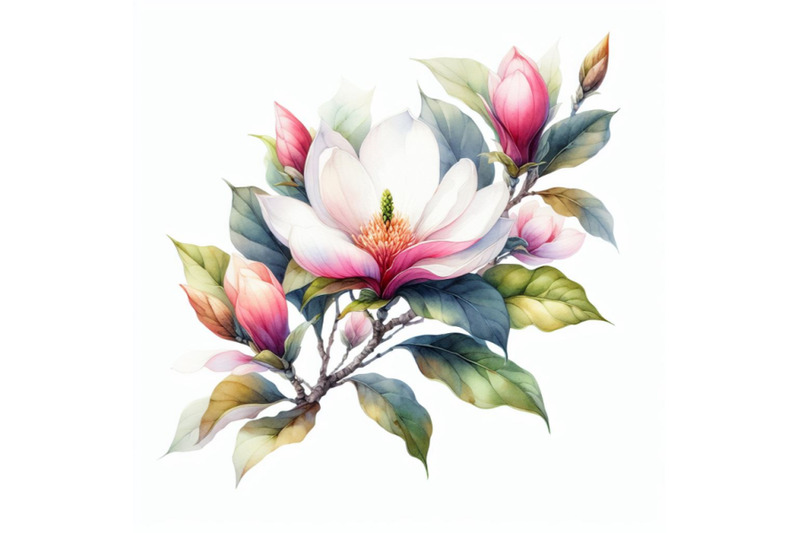 watercolor-with-magnolia-flower