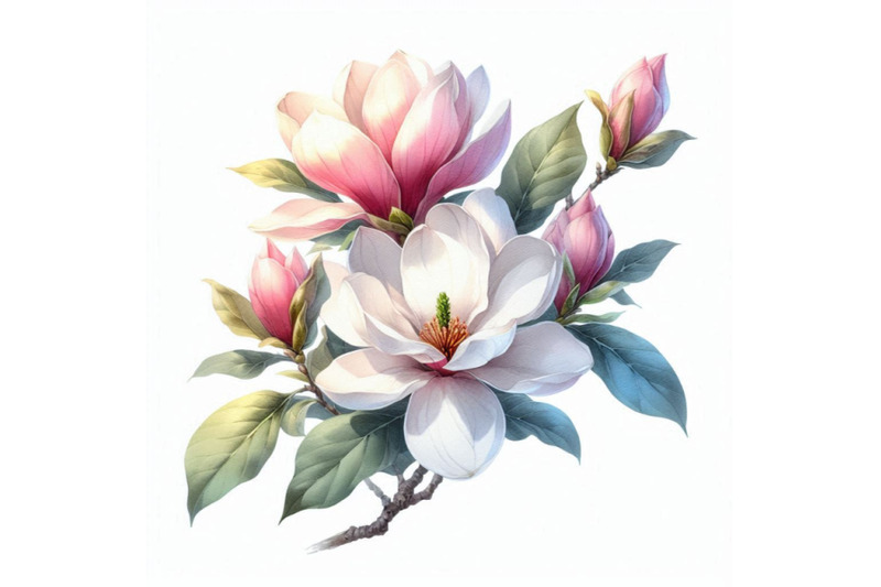 watercolor-with-magnolia-flower