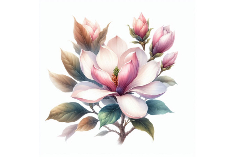 watercolor-with-magnolia-flower