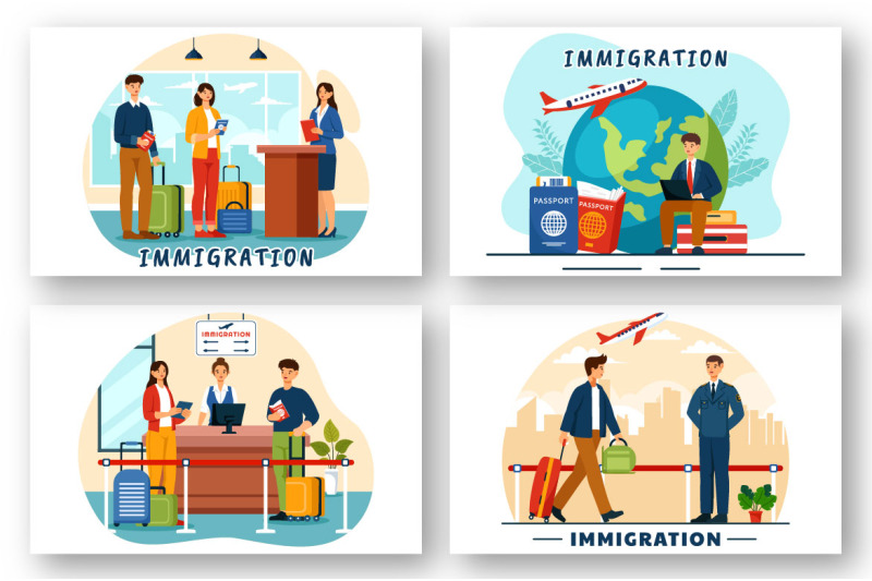 9-immigration-vector-illustration