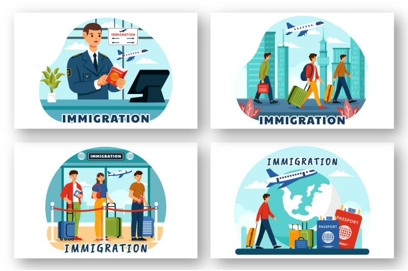 9-immigration-vector-illustration