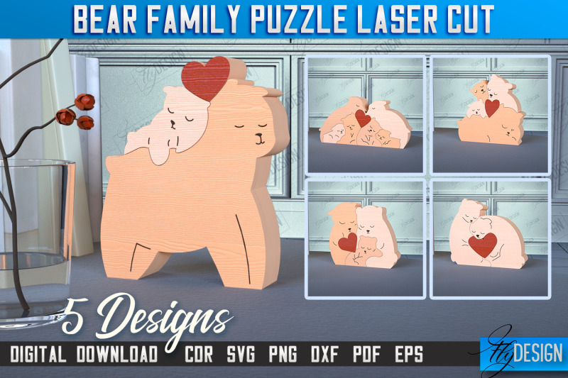 bear-family-puzzle-bundle-bear-puzzle-template-eco-friendly-gift