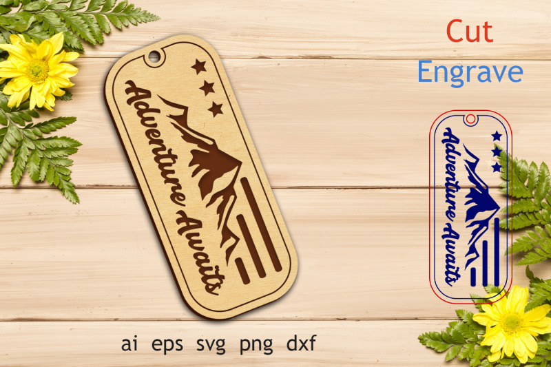 mountain-engraving-keychain-laser-cut