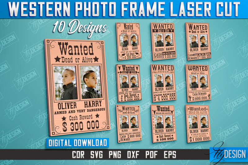 western-photo-frame-bundle-gift-idea-wild-west-cnc-file