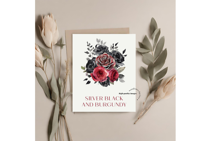 burgundy-silver-and-black-flowers-clipart-silver-floral-wedding