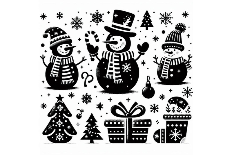 christmas-set-with-cute-snowmen