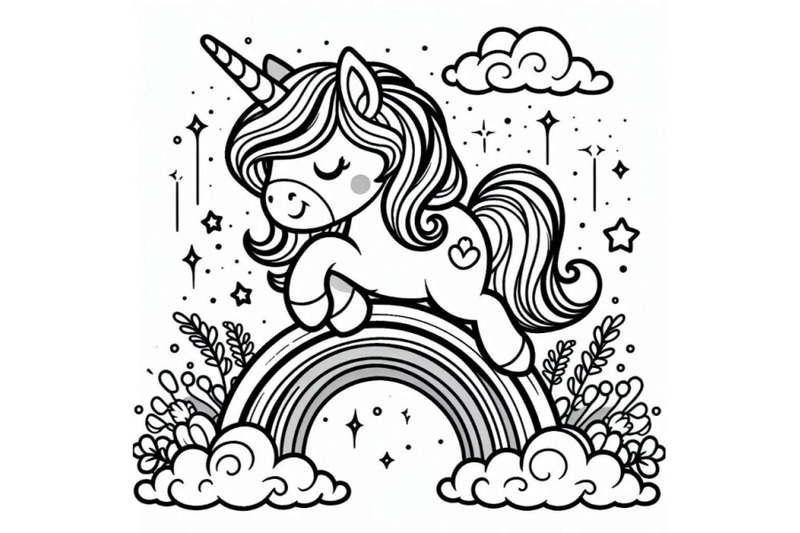 cute-cartoon-vector-unicorn-with-rainbow-coloring-page