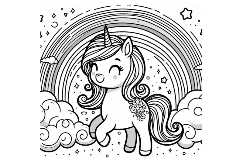 cute-cartoon-vector-unicorn-with-rainbow-coloring-page