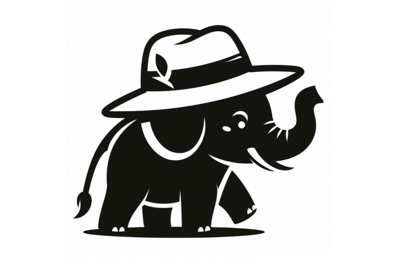 cute-elephant-in-panama-hat-isolated-on-a-white-background