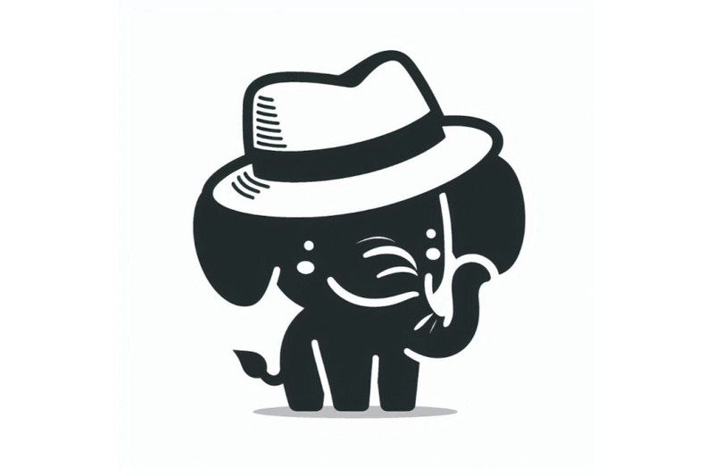 cute-elephant-in-panama-hat-isolated-on-a-white-background