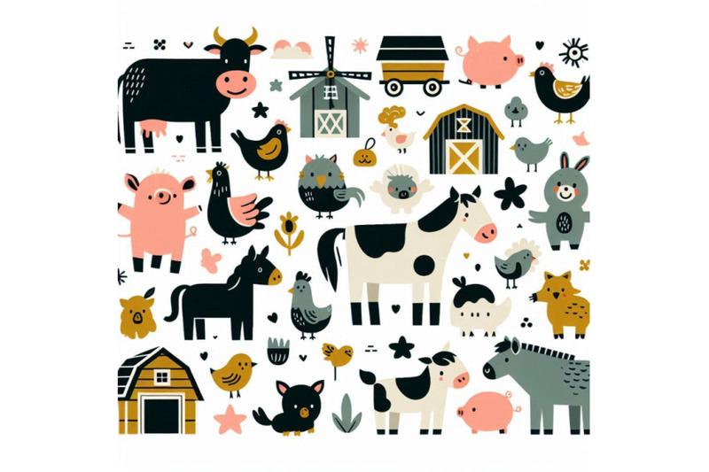 cute-farm-big-cartoon-farm-animals-and-pets-for-kids-and-child