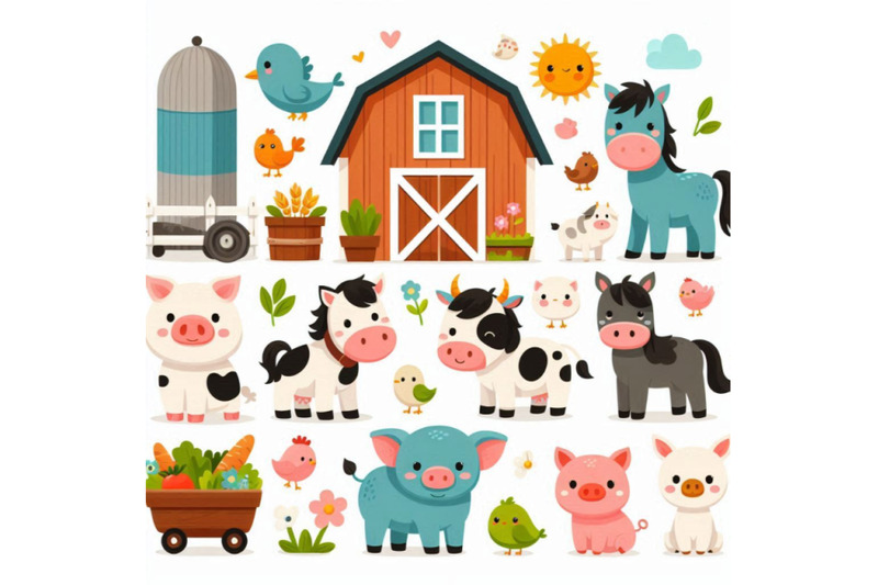 cute-farm-big-cartoon-farm-animals-and-pets-for-kids-and-child