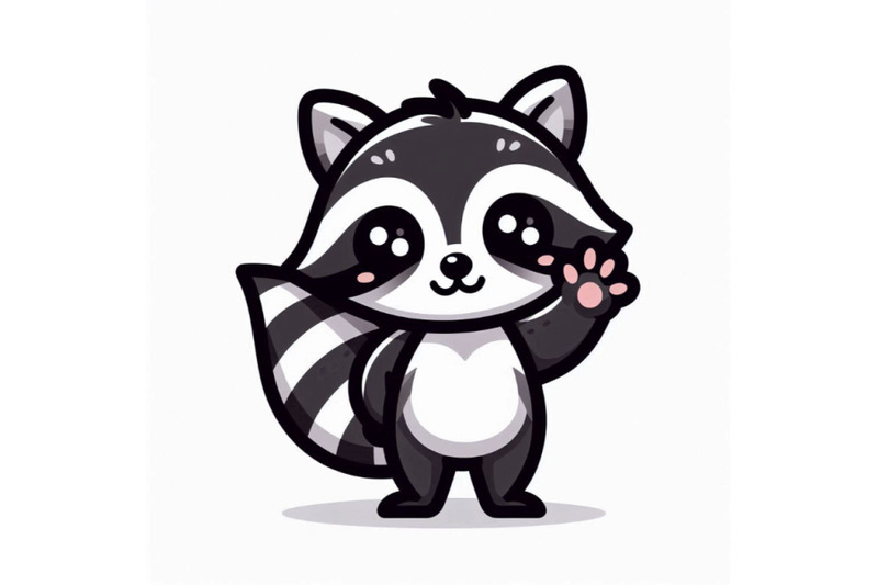 cute-raccoon-cartoon-waving-hand