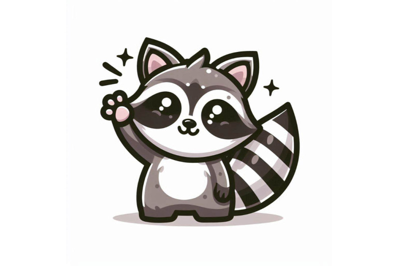 cute-raccoon-cartoon-waving-hand