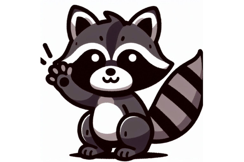 cute-raccoon-cartoon-waving-hand