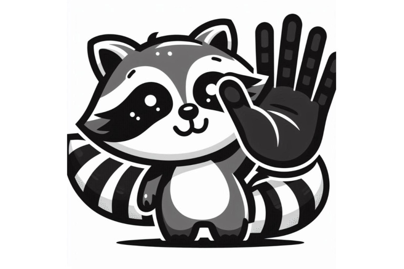 cute-raccoon-cartoon-waving-hand