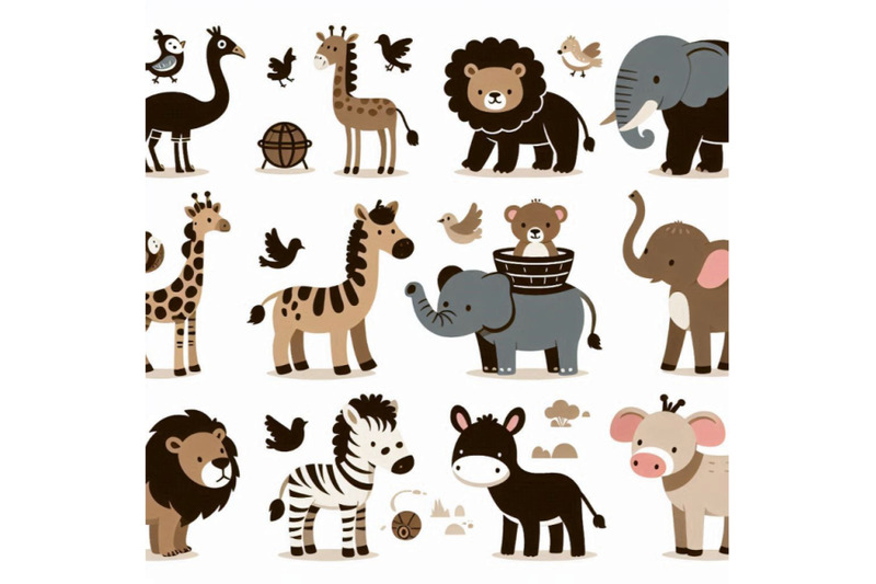 cute-safari-animals-collection