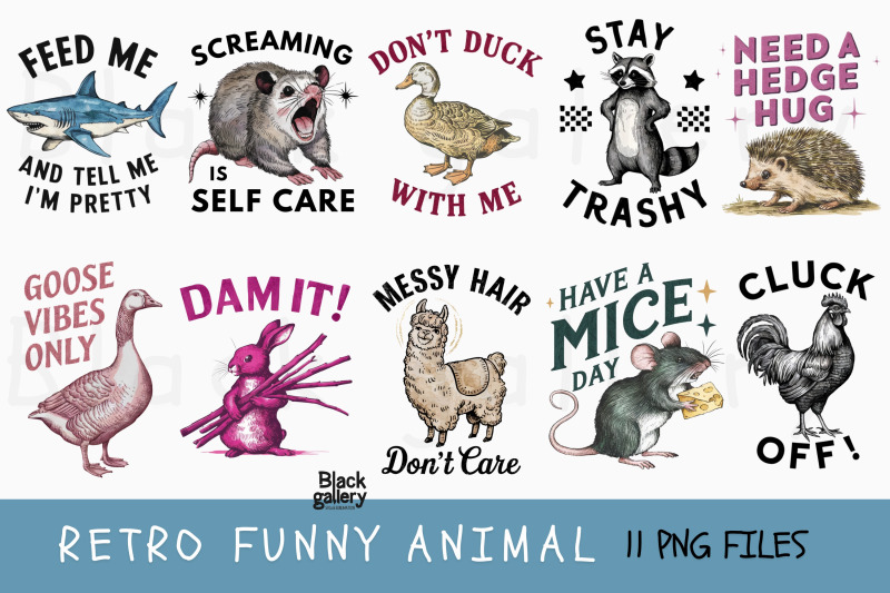 retro-funny-sarcastic-animal-png-bundle