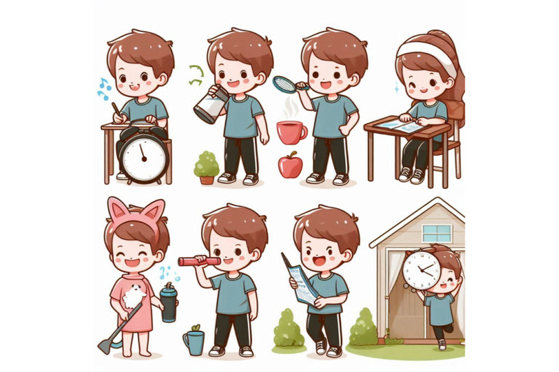 daily-routine-activities-for-kids-with-cute-boy