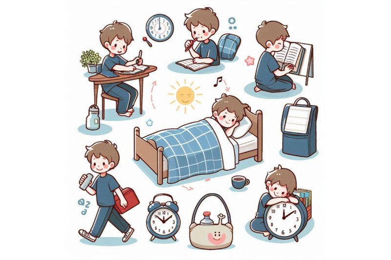 daily-routine-activities-for-kids-with-cute-boy