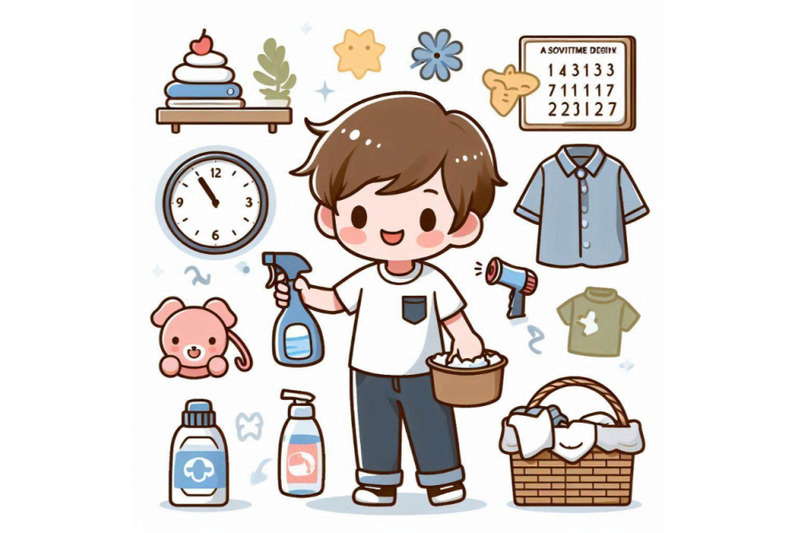 daily-routine-activities-for-kids-with-cute-boy