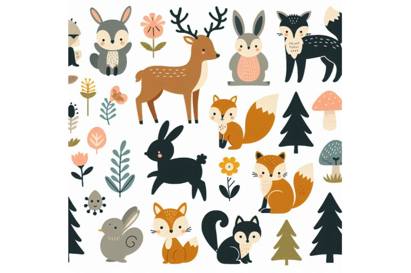 cute-woodland-forest-animal-vector-illustration-set