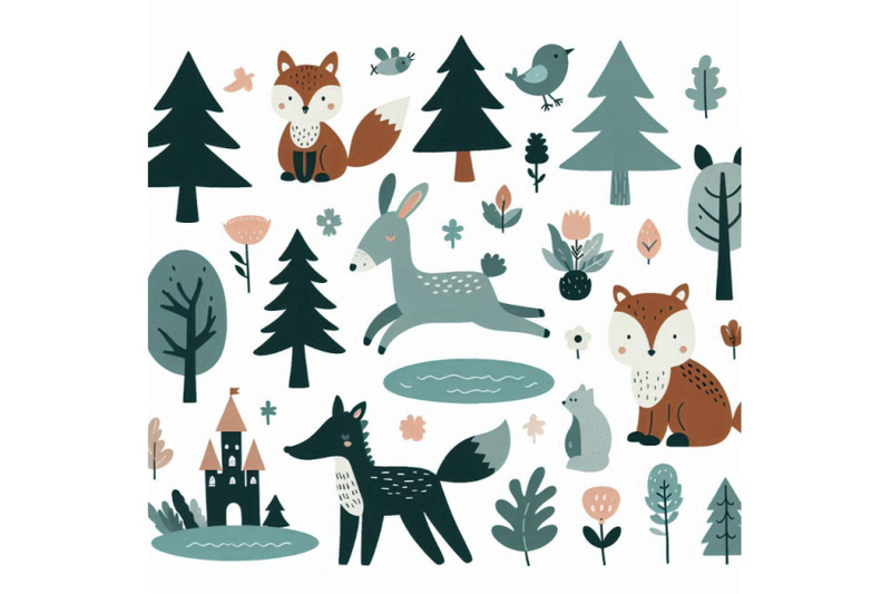 cute-woodland-forest-animal-vector-illustration-set