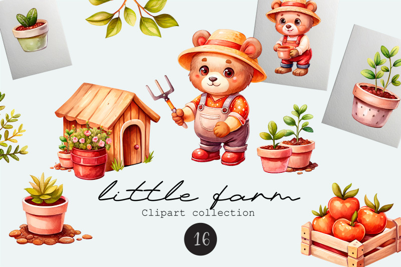 farm-watercolor-clipart-set