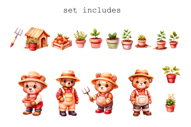 farm-watercolor-clipart-set